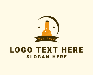 Pub - Beer Bottle Banner logo design