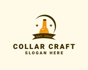 Beer Bottle Banner logo design