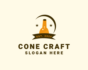 Beer Bottle Banner logo design