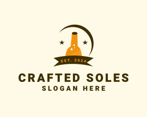 Beer Bottle Banner logo design