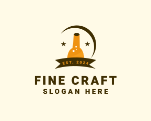 Beer Bottle Banner logo design