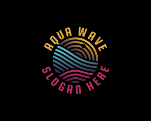 Solar Waves Water Sun logo design