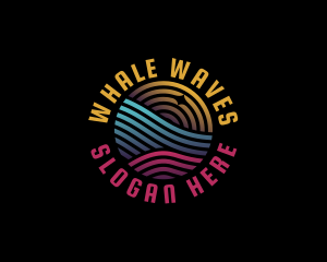 Solar Waves Water Sun logo design