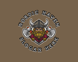 Nordic - Viking Axe Gaming logo design