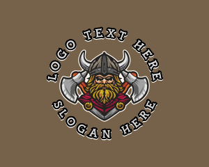 Barbarian - Viking Axe Gaming logo design