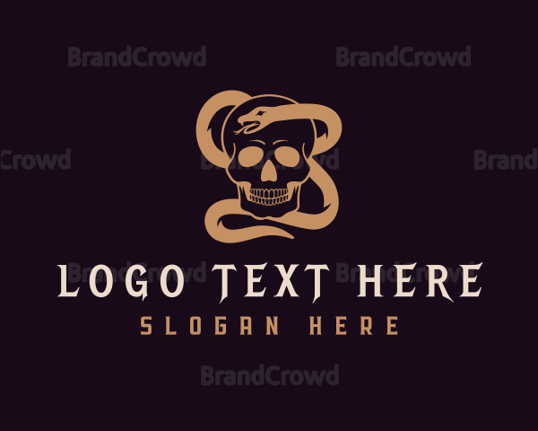 Skull Snake Gothic Logo