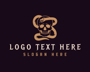 Tattoo - Skull Snake Gothic logo design