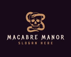 Skull Snake Gothic logo design