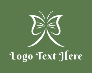 White - Classy Ribbon Butterfly logo design