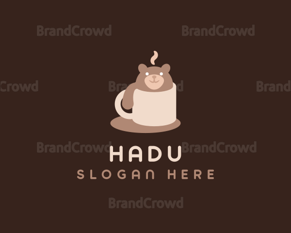 Cute Coffee Mug Bear Logo