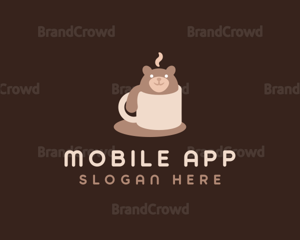 Cute Coffee Mug Bear Logo