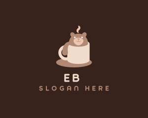Coffee Shop - Cute Coffee Mug Bear logo design