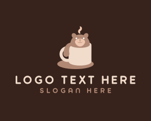 Circle - Cute Coffee Mug Bear logo design