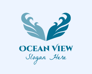 Ocean Wave Wings logo design