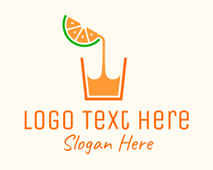 Healthy Drink - Orange Juice Glass logo design