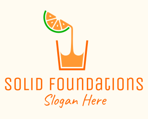 Refreshment - Orange Juice Glass logo design