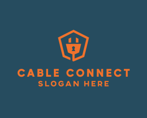 Cable - Electrical Plug Keyhole logo design