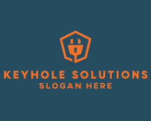 Keyhole - Electrical Plug Keyhole logo design