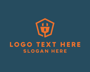 Charge - Electrical Plug Keyhole logo design