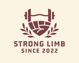 Strong Barbell Hand  logo design