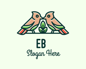 Lovebird - Bird Botanical Plant logo design