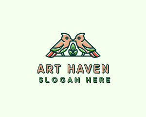 Bird Botanical Plant logo design