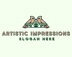 Bird Botanical Plant logo design