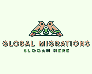 Bird Botanical Plant logo design