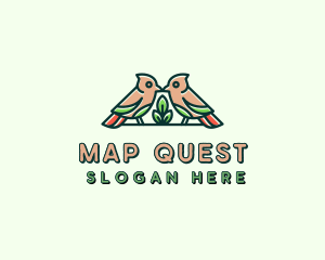 Bird Botanical Plant logo design