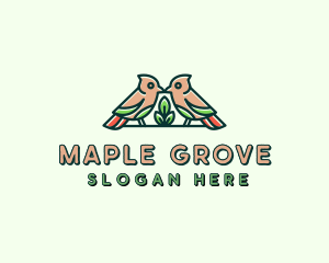 Bird Botanical Plant logo design