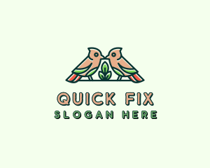 Bird Botanical Plant logo design