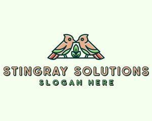 Bird Botanical Plant logo design