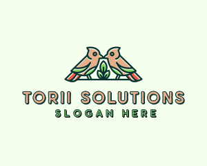 Bird Botanical Plant logo design