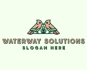 Bird Botanical Plant logo design