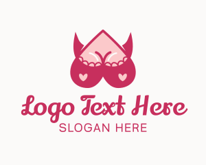 Adult - Heart Boobs Horns logo design