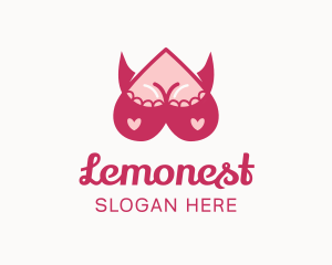 Website - Heart Boobs Horns logo design