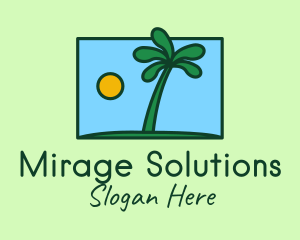 Mirage - Tropical Island Coconut Tree logo design