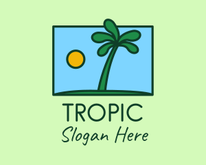 Tropical Island Coconut Tree logo design