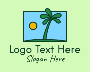 Tropical Island Coconut Tree Logo