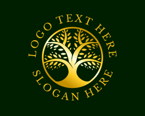 Forest - Gold Tree Plantation logo design