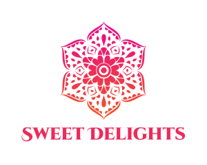 Pink Articulated Flower logo design