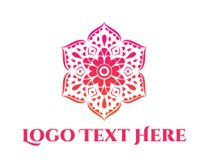 Decorative - Pink Articulated Flower logo design