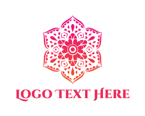 Pink Articulated Flower logo design