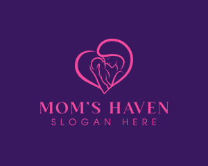 Motherhood Baby Heart logo design