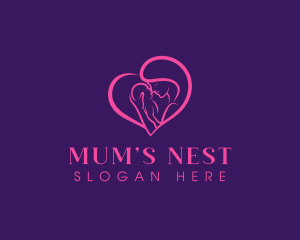 Mum - Motherhood Baby Heart logo design