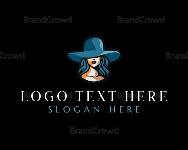 Woman Hat Fashion Logo