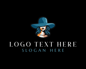 Lady - Woman Hat Fashion logo design