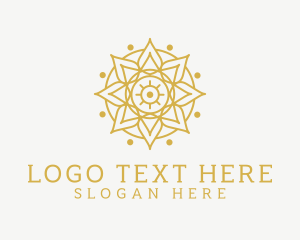 Flower Shop - Flower Pattern Gold logo design