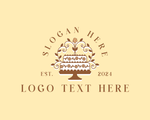 Floral Wedding Cake Logo