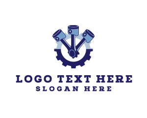 Engine - Piston Gear Cog logo design